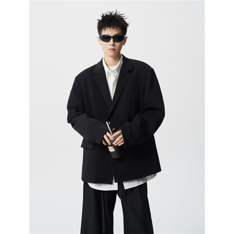 简约刺绣金属扣设计休闲西装大码M-5XL韩版西服男XF78085P85控128,男装西服,星座226-1