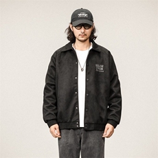 W9223-P58网图现货春季新款美式鹿皮绒翻领棒球服夹克外套，男装夹克，星座1608-2