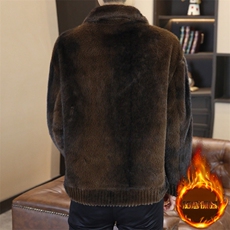 冬季加厚仿水貂绒男士翻领双面穿大码毛呢夹克外套X991-P135，男装毛呢大衣，星座310B-3