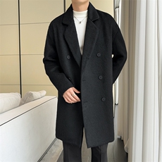 现货毛呢大衣双排扣羊毛呢子风衣长款西装外套男JK02566-P115，男装西服套装，星座308B-2