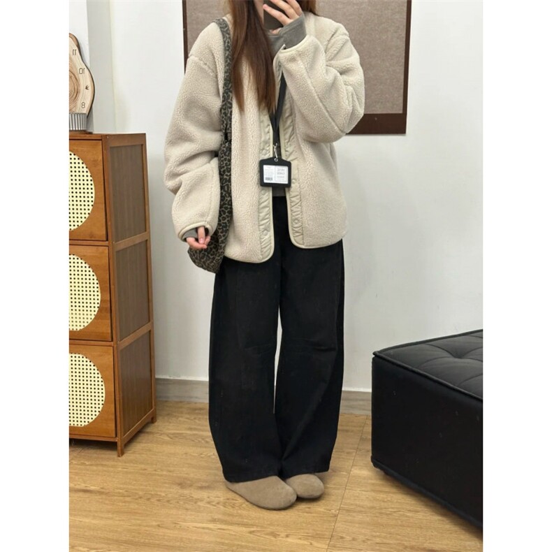 无领摇粒绒外套GS03-P85成分100聚酯纤维,女装短外套,星座1302