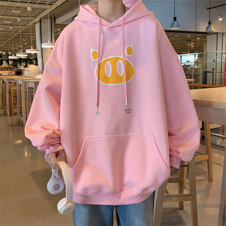 高品质秋款男连帽卫衣猪耳朵字母印花卫衣休闲外套WY8034P55,男装卫衣,星座1013-1