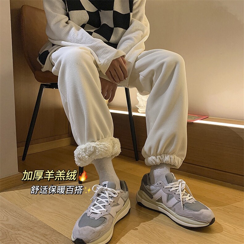羊羔毛华夫格束脚休闲裤现货XZ604-KP46-P65控78,男装休闲裤,星座604
