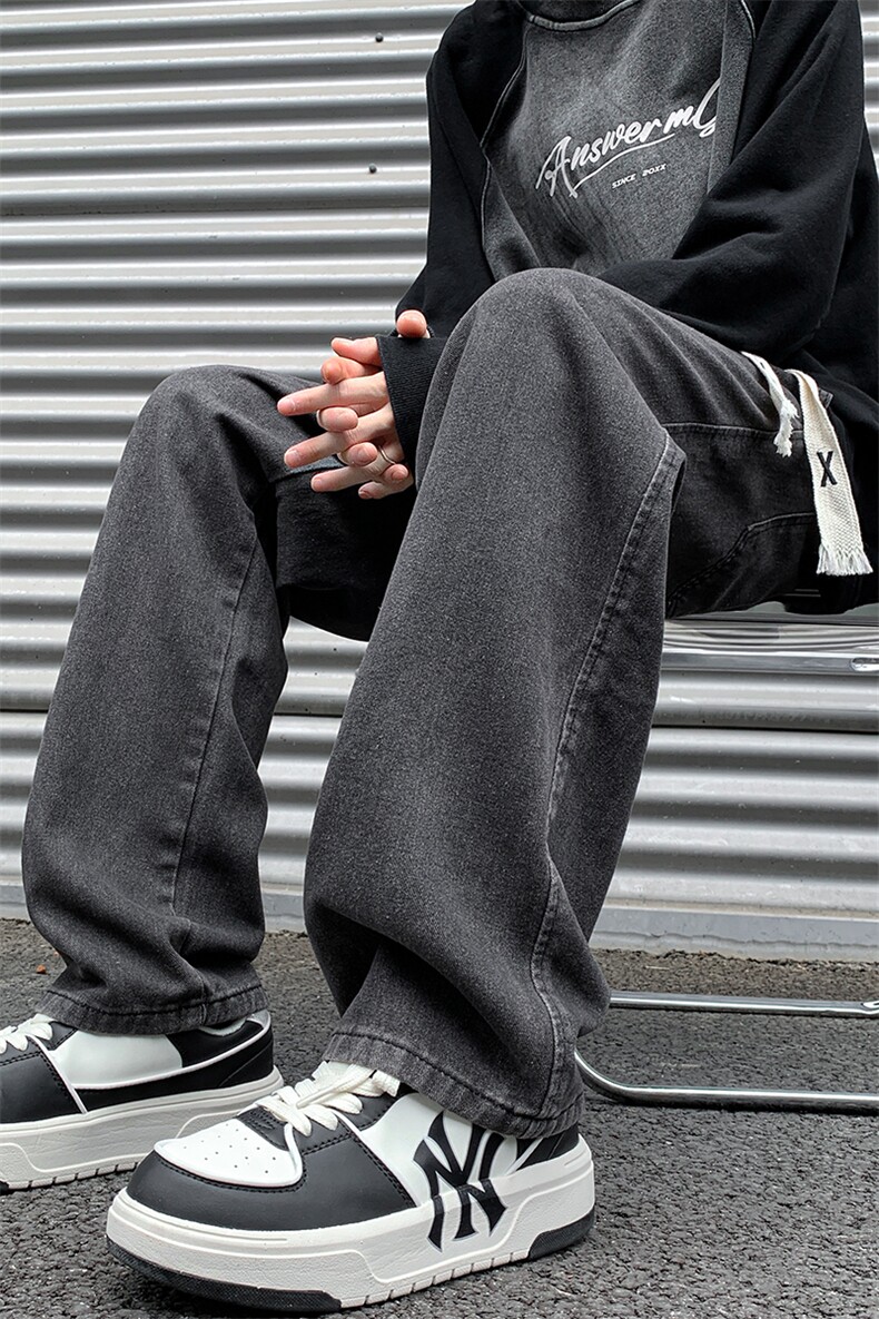 8XL-M牛仔裤男士直筒宽松特大码胖子阔腿裤男款长裤NZ110-P45控58,男装牛仔裤,电商D206-1
