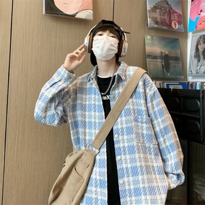 大码秋季小香风格子男外套韩版情侣款潮流港风夹C567-P55图片