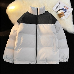 毛毯平铺 拼接撞色保暖面包服立领情侣棉衣A247-MY250特批50图片
