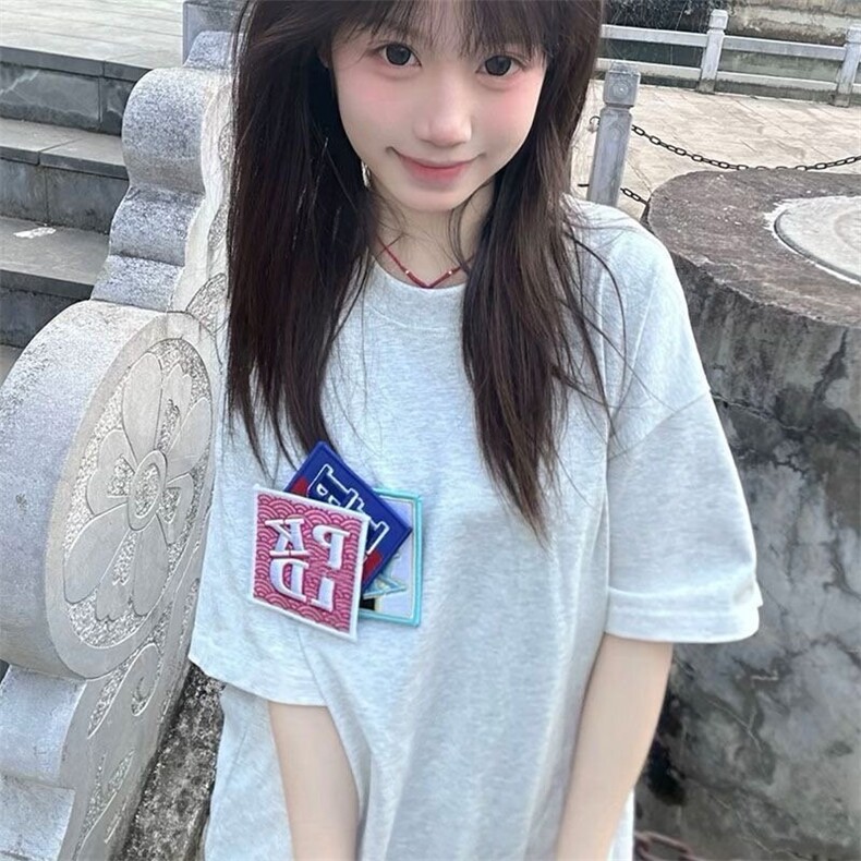 万针全刺绣工艺抖音得物高品质260克重磅纯棉双纱美式高街短袖T恤图片