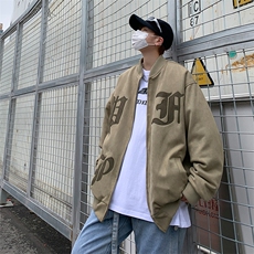 美式高街鹿皮绒刺绣痞帅潮流宽松百搭夹克外套JK318-P68，男装夹克，星座313A(原308A-2)