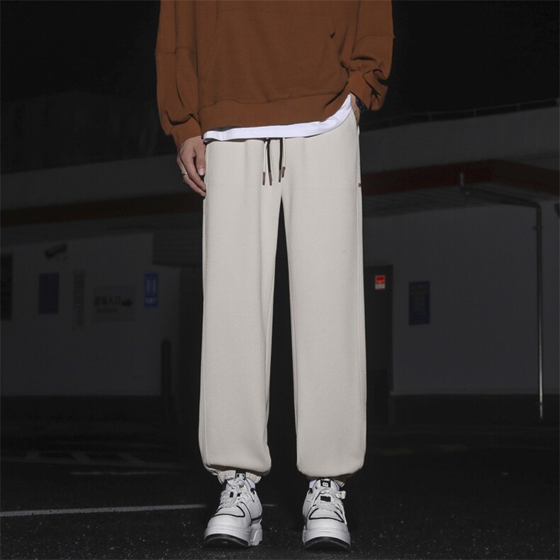 简约运动裤直筒裤子男士秋季新款垂坠感百搭休闲长裤K955-特批-32，女装休闲裤，星座718-1