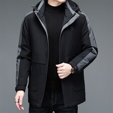 白鸭绒冬季新款流行中长款连帽休闲时尚羽绒服外套B66/82141-P315,男装羽绒服,电商B212（原钱塘6029）