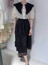 拼色衬衫，女装衬衫，驿谷