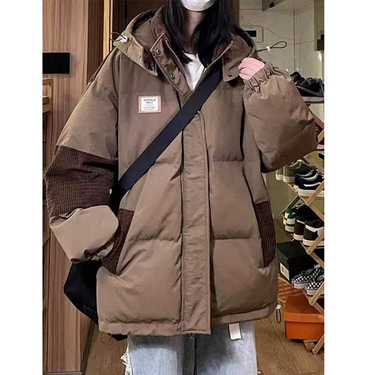 2025新款冬季纯色棉服连帽拉链宽松棉衣加厚外套情侣男女,男装棉衣,星座218-8
