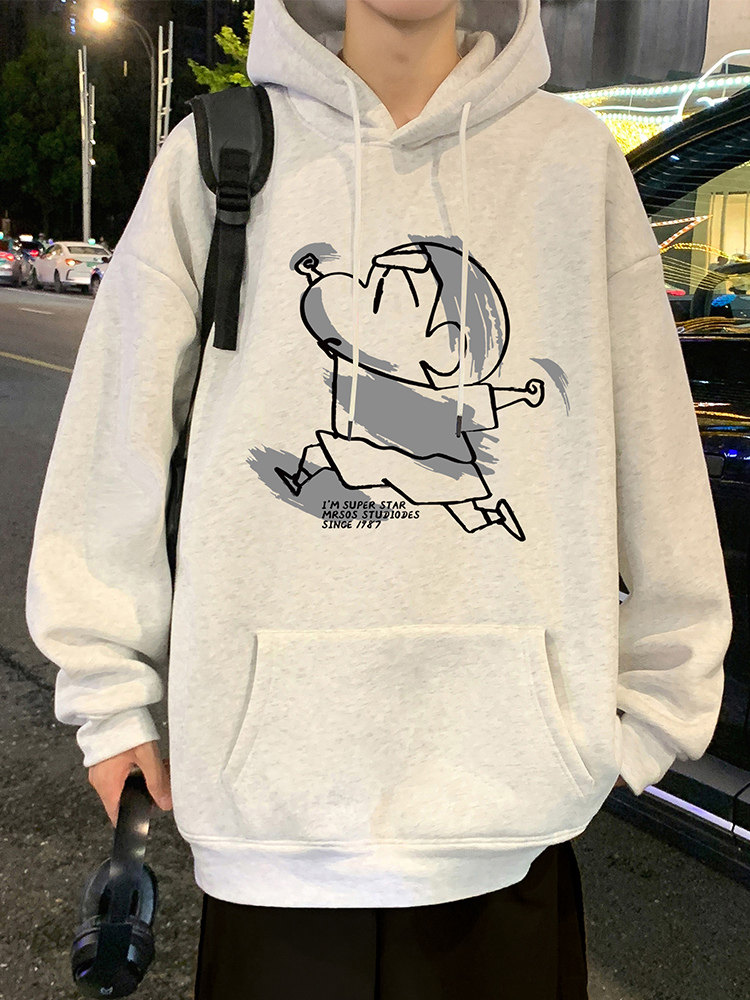 CM100P60加绒65重磅纯棉连帽卫衣秋冬外套卡通印花帽衫外套,男装卫衣,星座304A-1