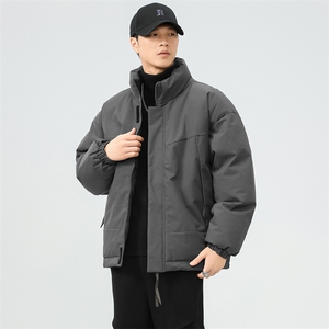 现货美式高街休闲夹克冬季立领纯色三防户外工装加厚棉服外套图片