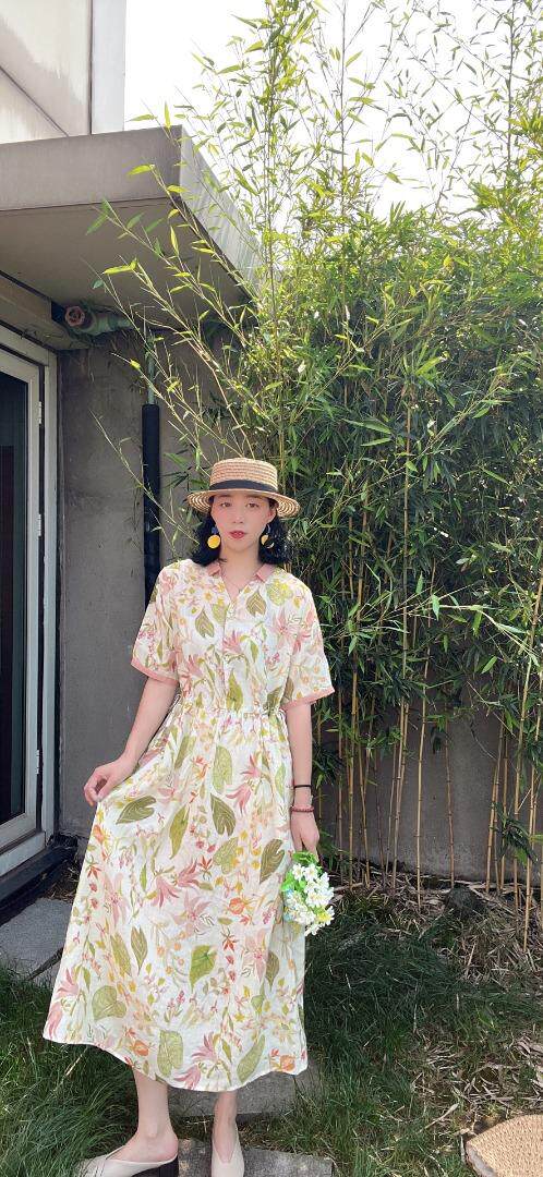 纯苎连衣裙小衫裤子裙子衬衣 时尚风 风淑女风休闲风，女装连衣裙，川哲