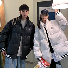 加绒加厚冬款男女皮立领棉服条纹面包服保暖外套MY296P80，男装棉衣，星座1013-1