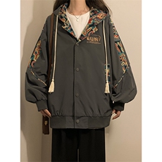 春秋季绣花外套男女同款新款美式夹克XZ102B-1-JK2521P85，男装夹克，星座102B-1