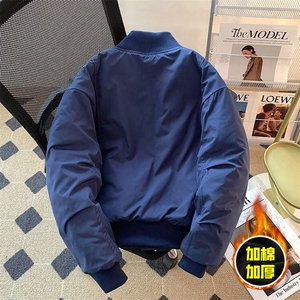 现货冬季美拉德立领飞行夹克廓形高街棒球服加棉加厚棉衣外套图片
