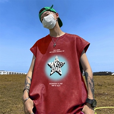 量大优供视频得物直播品220克夏季麂皮绒背心无袖T恤BJ158，男装T恤，电商A486