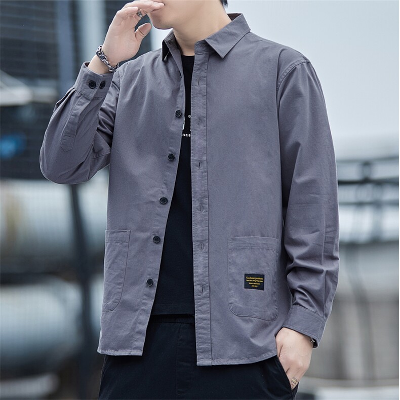 2024春季新款纯棉休闲百搭长袖衬衫上衣2226----p38控价69，男装衬衫，星座102C-1(原星座100)