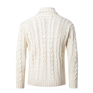 秋冬时尚翻领长袖修身针织衫男士大码外套开衫毛衣Men's knitwear图片