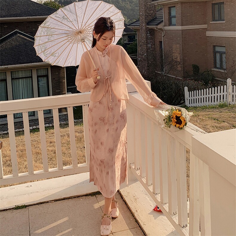 现货新中式旗袍显瘦防晒外套两件套主推210-787-P145-K218,女装套装/套裙,浙宝210（原浙宝191）