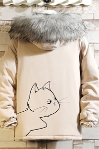 MM48149-P130 冬季大毛领衣男士大码加厚袄男服 砖墙图片