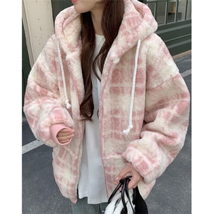 羊羔毛翻领棉服外套女冬季飞行夹克保暖情侣棒球服棉衣 M5780图片
