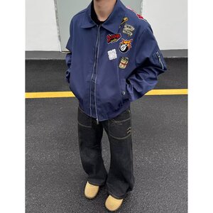 美式刺绣棒球服男女春季朝宽松想休闲夹克情侣外套图片