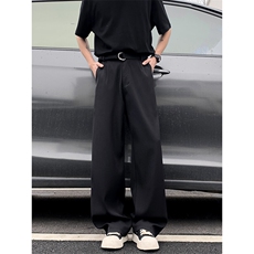 2025新款直筒休闲西裤宽松百搭垂感弯刀裤潮流现货K8363-P34，男装休闲裤，星座512-4