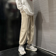 2022束脚休闲裤冬款宽松ins潮阔腿运动裤313A-1-NK60-P55控68，男装休闲裤，星座808A-1
