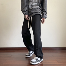 KP831P45美式潮流休闲裤男港风宽松直筒拖地裤束脚裤卫裤，男装休闲裤，星座1204-3