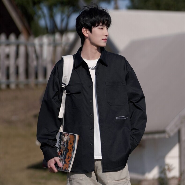 25年春季长袖衬衫男工装外套衬衣宽松现货DS-C323-1-2503-特批50，男装衬衫，电商C323-1
