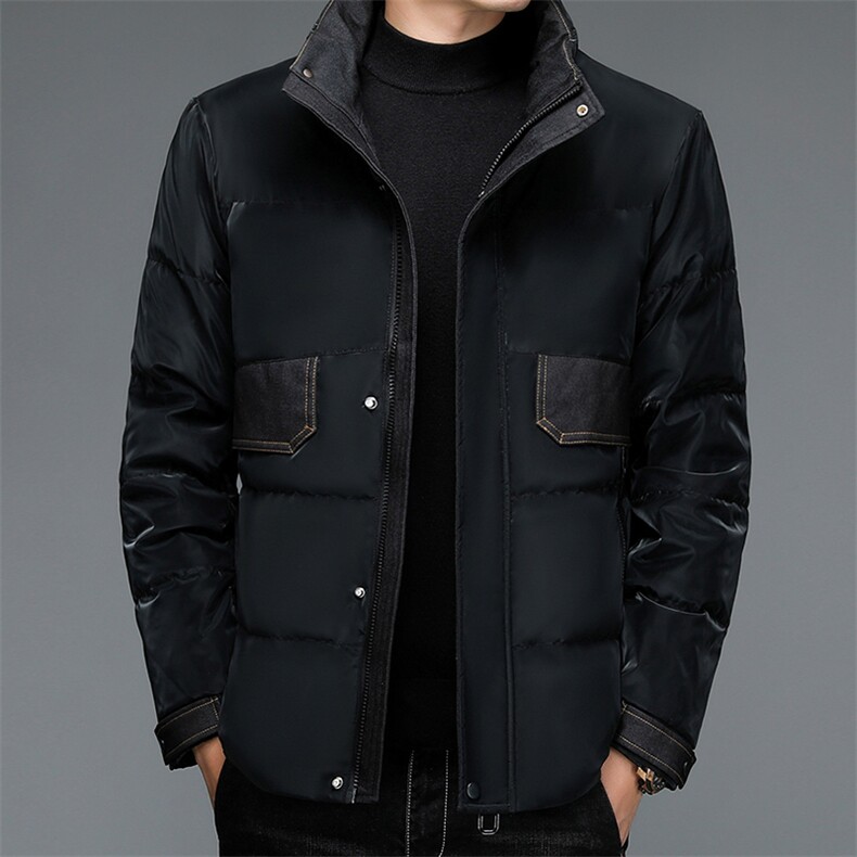 短款冬季休闲中青年保暖厚款夹克式外套90羽绒服MY28105-P215图片