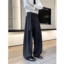 春夏新款老钱风男女款高级感新面料垂感宽松弯刀休闲裤6612-特P37，男装休闲裤，电商C305A