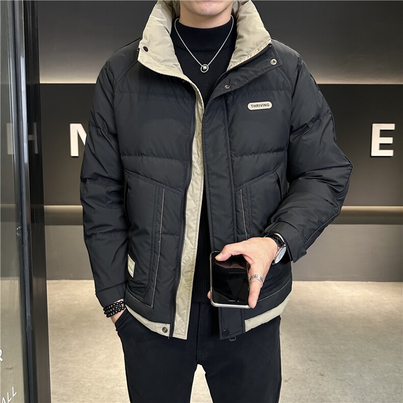 冬季新款防寒加厚白鸭绒立领黑金羽绒服时尚外套上衣男YR113P165,男装羽绒服,电商B226-2（原B217-2）