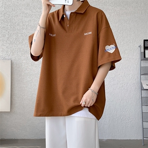 2025夏季新品男士撞色拼接polo衫潮流大码半袖上衣 PL02 P45图片