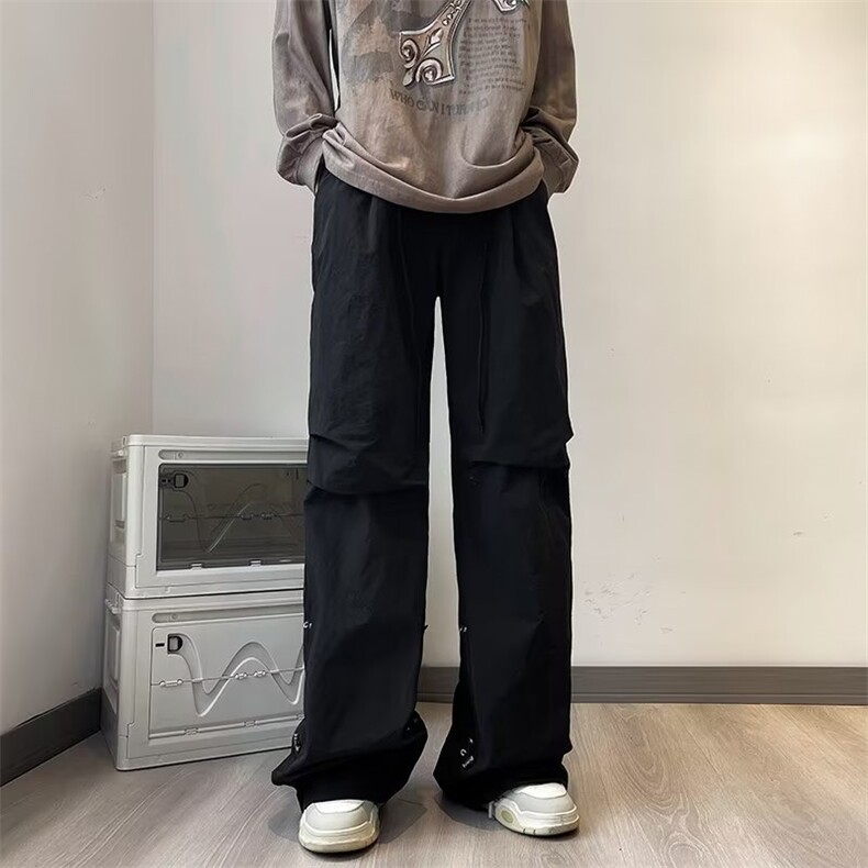 美式街头工装裤男女休闲裤直筒宽松百搭设计感运动裤子BL819-p43图片