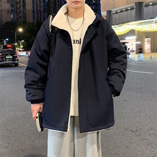 双面穿中性风棉衣男二开宽松连帽加厚棉袄DSA157B-M8960-特P90，男装棉衣，电商A157B