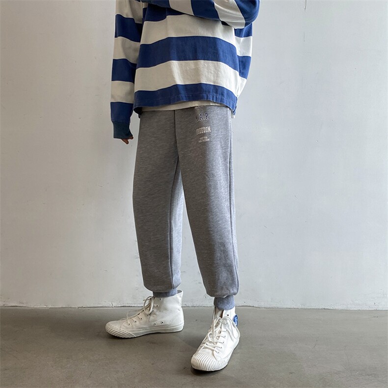 港风休闲裤男韩版印花宽松潮流束脚裤百搭运动卫裤NK03-P50,男装休闲裤,星座1501