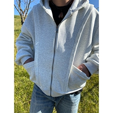 抖音得物高品质二开25秋冬美式重磅宽松结构设计连帽卫衣外套W78，男装卫衣，电商A486-1