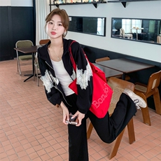 新款首上2C0289133P185K278丝绒拼蕾丝休闲两件套，女装套装/套裙，2C028