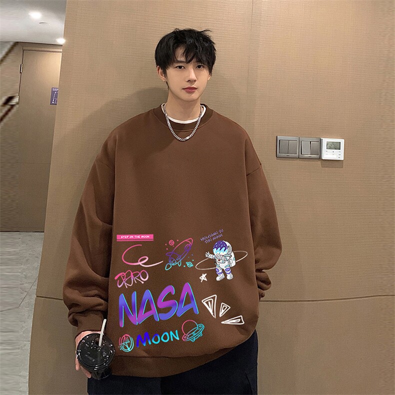 NASA联名同款圆领卫衣男大码加厚长袖t恤男2024春S6186-P28,男装卫衣,电商A040