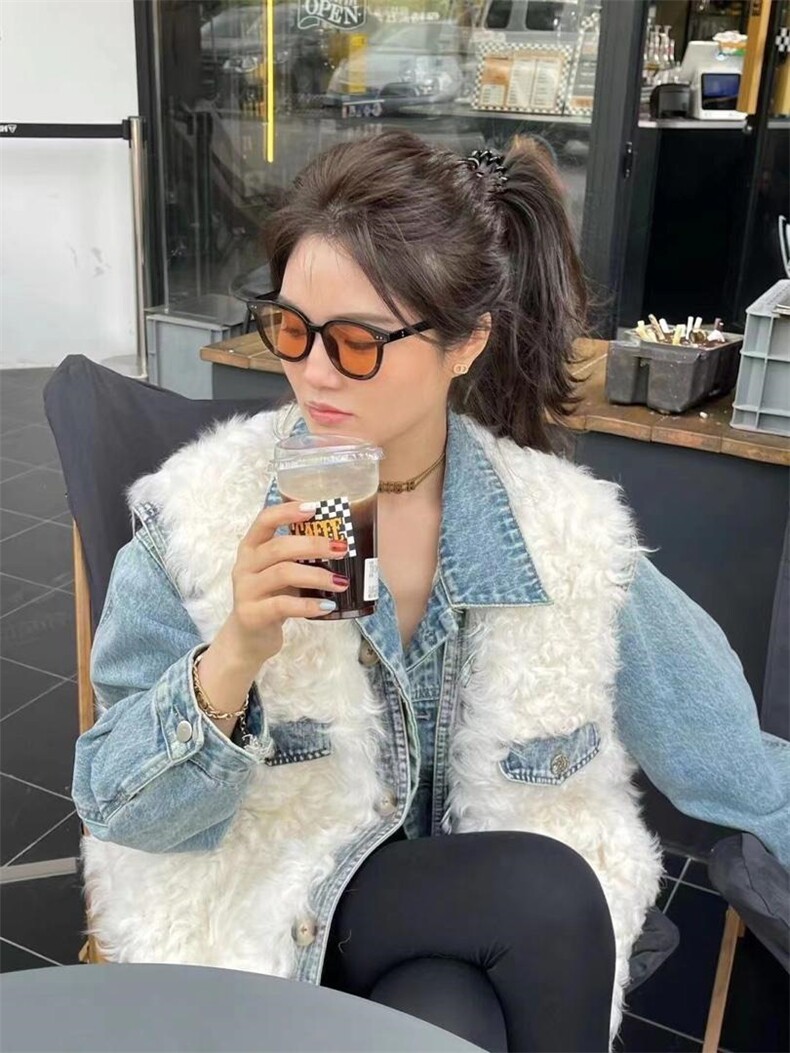 冬季新款托卡拼牛仔皮草外套，女装皮草，邱小姐