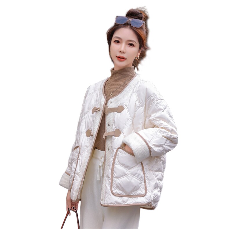 2024年冬季90%白鸭绒拼接加厚时尚潮流羽绒服,女装羽绒服,韩蜜菓