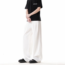 美式高级感褶皱西裤男cleanfit宽松冰丝阔腿垂感休闲裤XK463-P45，男装休闲裤，电商A178