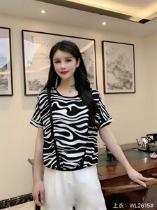2022夏季新款时尚韩版宽松显瘦百搭气质小衫图片