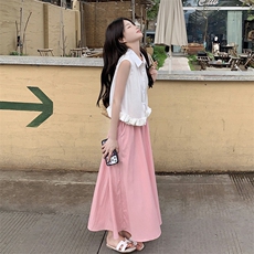 无袖衬衫半身裙套装女2025年夏季RF2C290-5856#-P120-K176，女装套装/套裙，蝶眷