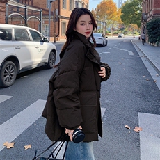 多巴胺粉红色羽绒服女冬季2025超火好看高级小众宽松保暖加厚外套，女装羽绒服，2C122