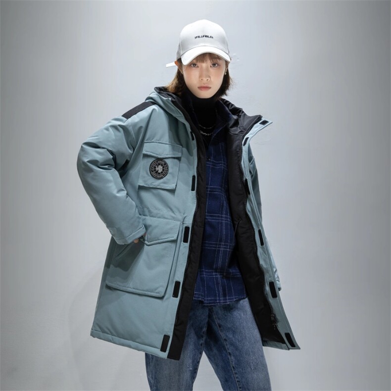 日系新款连帽情侣中长款外套学生白鸭绒羽绒服潮牌男R2020P150,男装羽绒服,星座301D-5(原星座1415）
